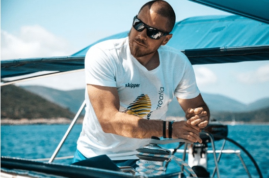 Skipper on the boat